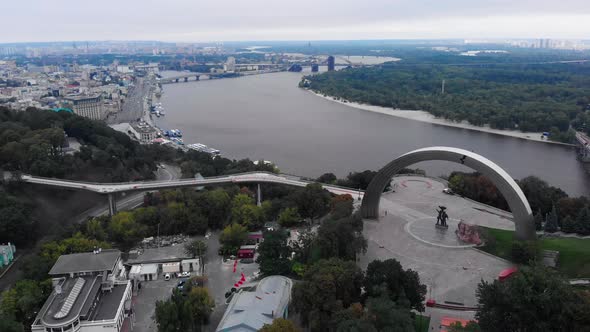 Kyiv, Ukraine. Podil District. Aerial View