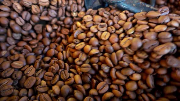 Coffee Beans Are Rotating In The Roaster 1