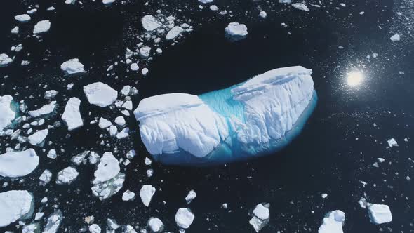 Epic Antarctica Ocean Water Surface Aerial View