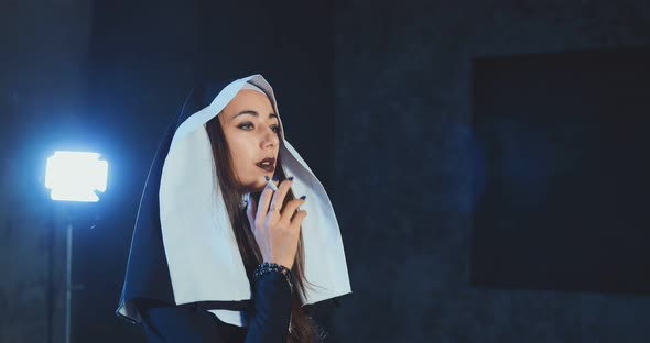 Nun Smoking