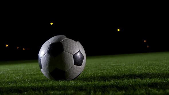 Soccer player kicking the ball 4k