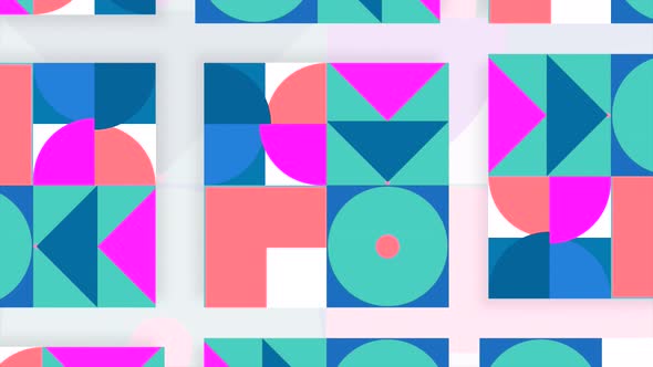 Beautiful Bright Animation with Geometric Shapes