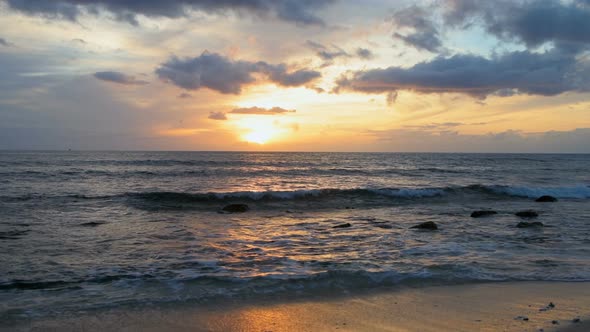 Beautiful sea beach with waves 