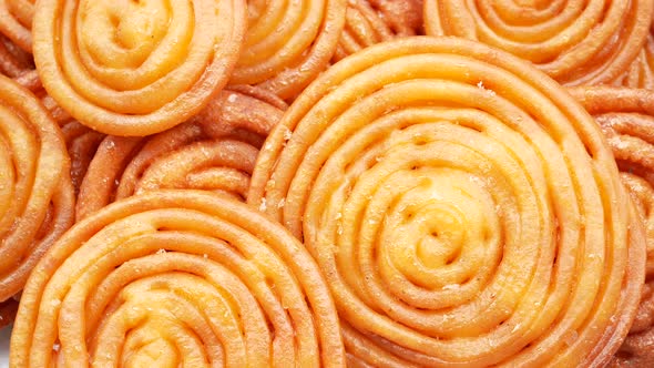 Jalebi Indian Sweet Food on a Plate 