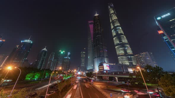 Shanghai, China  | Downtown Shanghai's Traffic at Night