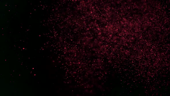 Slow Moving Pink Particles on Black Background