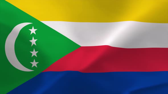 Comoros Waving Flag 4K Moving Wallpaper Background