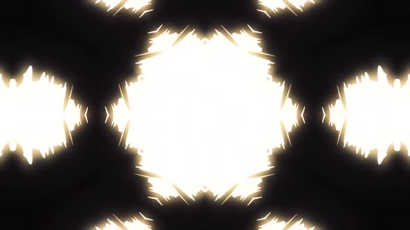 Kaleidoscope with winter snowflakes on black background