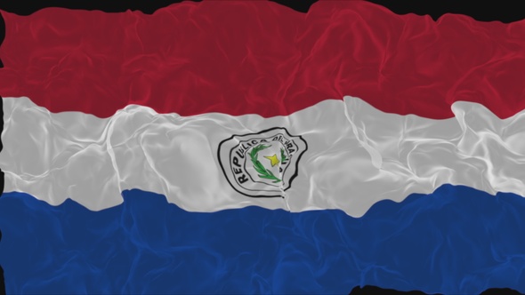flag Paraguay turns into smoke. State weakening concept a crisis, alpha channel