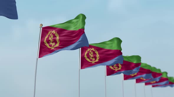 Eritrea  Row Of Flags 