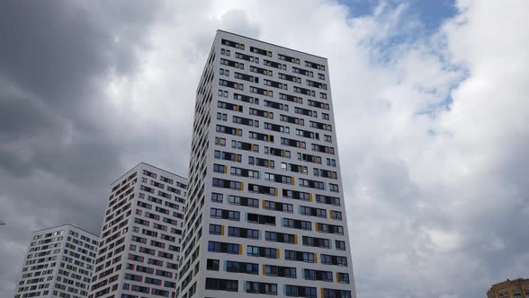 New Modern Colorful Highrise Building in a Modern Residential Complex