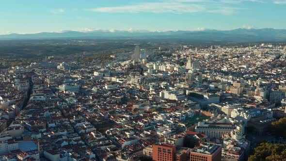 Aerial Panoramic Descending Footage of Cityscape