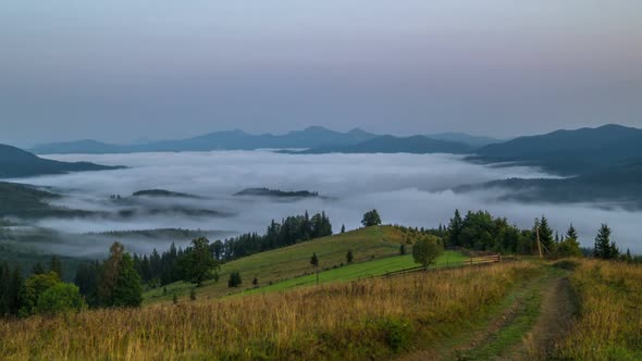 Misty Morning in the Mountains