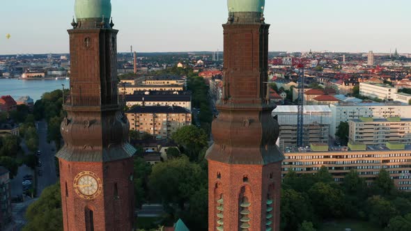 Church towers in Stockholm, Sweden