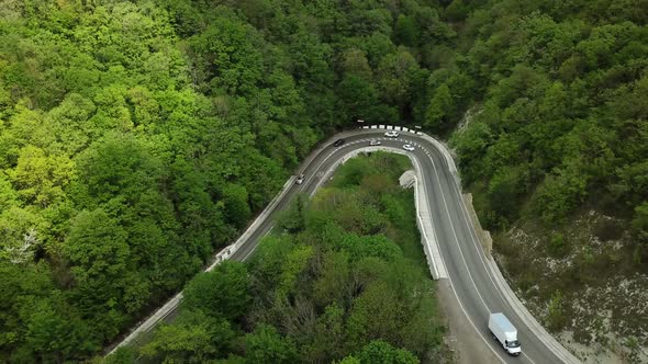 Mountain Winding Zig Zag Road