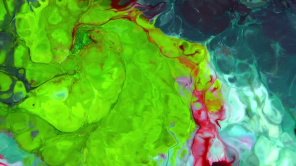 Psychedelic Color Spreading Paint Swirling And Explosion