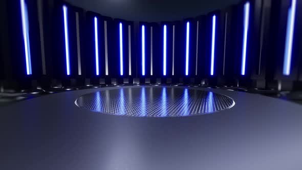 Round Platform. Virtual Entertainment Studio Set Background