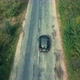 Aerial View Of White Car Driving On Country Road - VideoHive Item for Sale