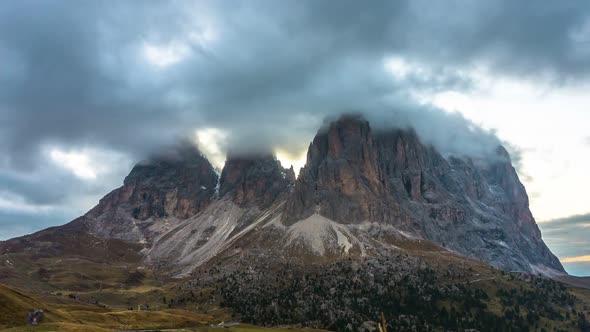 Time Lapse of Dolomites Mountain in Italy