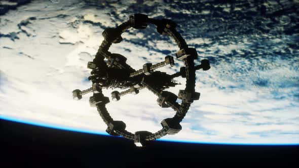 Space Satellite Orbiting the Earth Elements of This Image Furnished By NASA alt