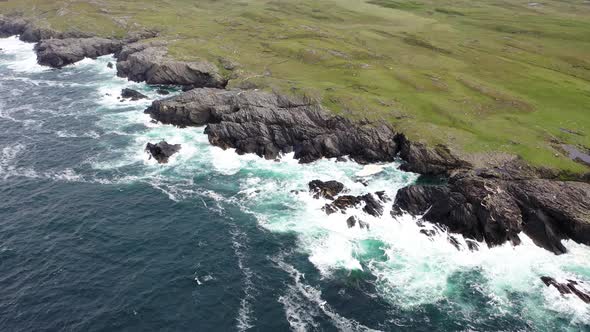 Aerial View of the Coastline at Daros in County Donegal - Ireland.