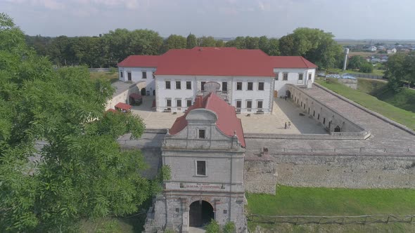 Aerial view of a fortress