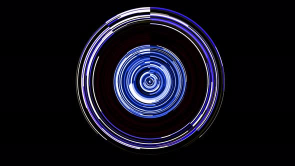 Abstract Seamless Loop Glitch Line Glow Circle Background.Blue And Purple Futuristic Circle