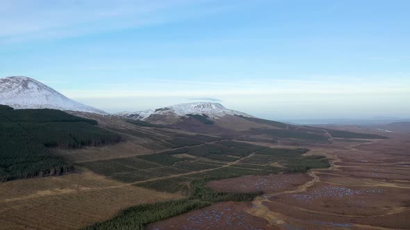 Flying Towards Crocknalaragagh and Muckish Mountain Next To Mount Errigal, the Highest Mountain in
