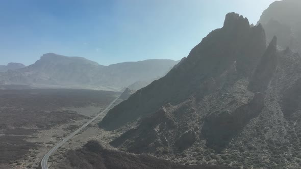 Large Cliffs in a Desert Sandy Rough Rock Landscape