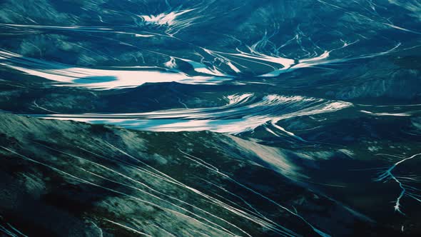 Aerial View of the Mountains with Glacier