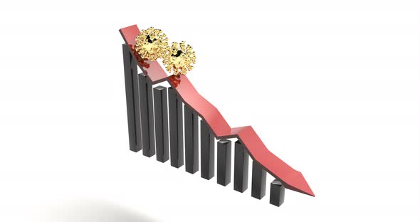 Gold Flu Particles Falling on Red Chart alt