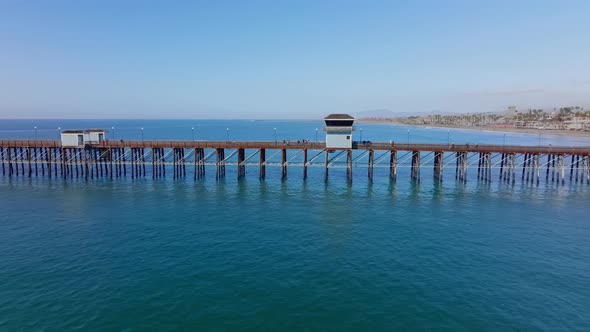 Oceanside Pier in south California. longest wooden pier on western United States coastline at 1,954