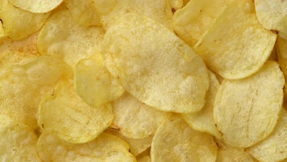 golden potato chips top view