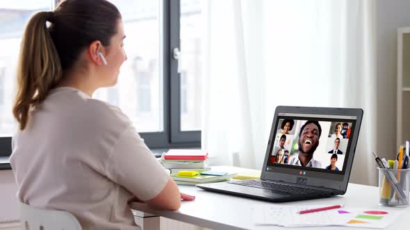 Teacher with Laptop Having Online Class at Home