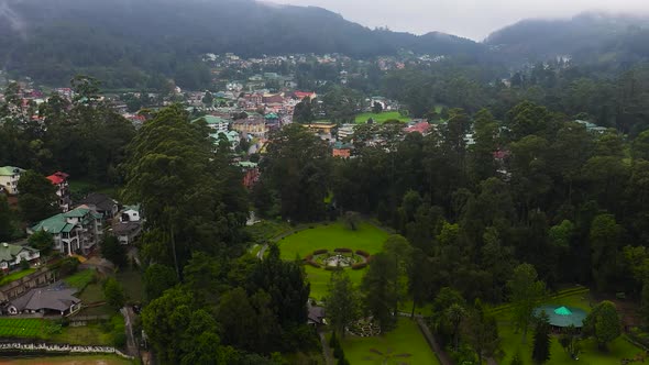 Aerial View of Nuwara Eliya Town in the Mountainous Province