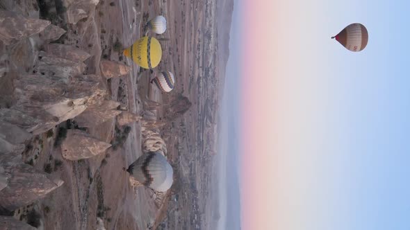 Vertical Video  Balloons in Cappadocia Turkey