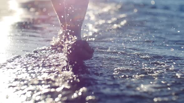 Foot Stepping on the Sea