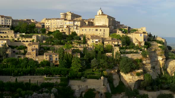 Panorama of the Gordes in the Vaucluse Departement, France. , FHD