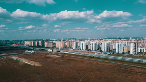 Flight Over The Outskirts Of The City