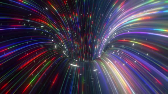 Flying Through Wormhole Looped Scifi Digital Animation