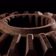 Rotation of a Metal Gear on a Black Background Closeup - VideoHive Item for Sale