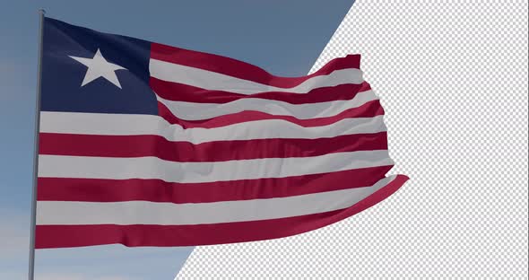 flag Liberia patriotism national freedom, seamless loop, alpha channel