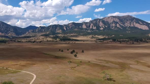 Flatirons and clouds in Colorado