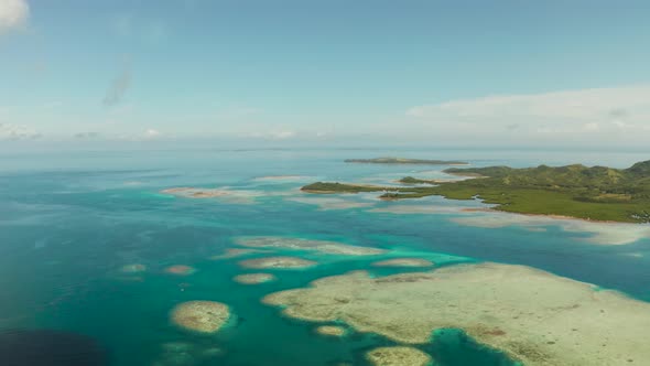 Seascape with Tropical Islands and Turquoise Water