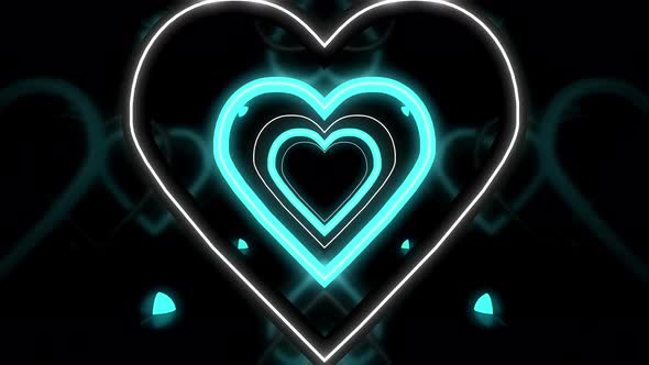 Heart Neon Tunnel 02 4k