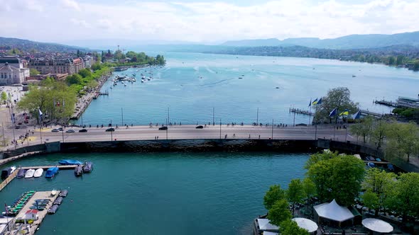 Lake zurich from above