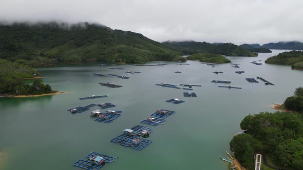 Aerial View of Fish Farms in Norway