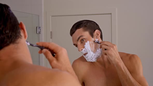 Athletic Man Shaving