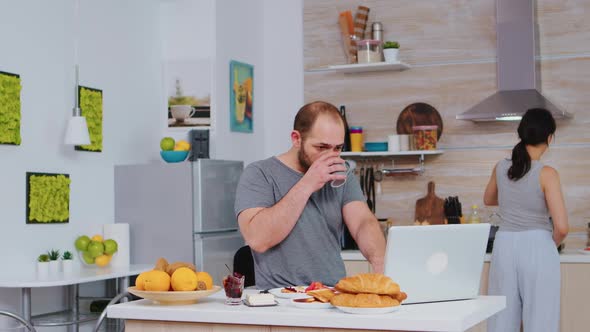 Angry Entrepreneur During Breakfast