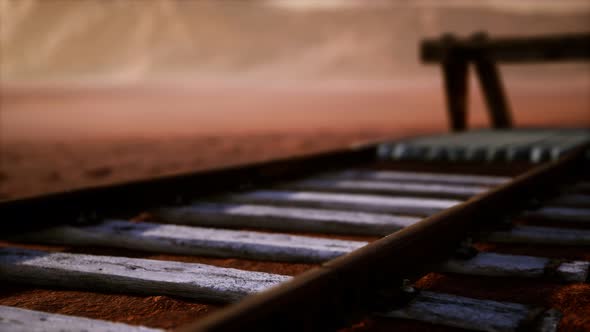 Abandoned Railway Tracks in the Desert